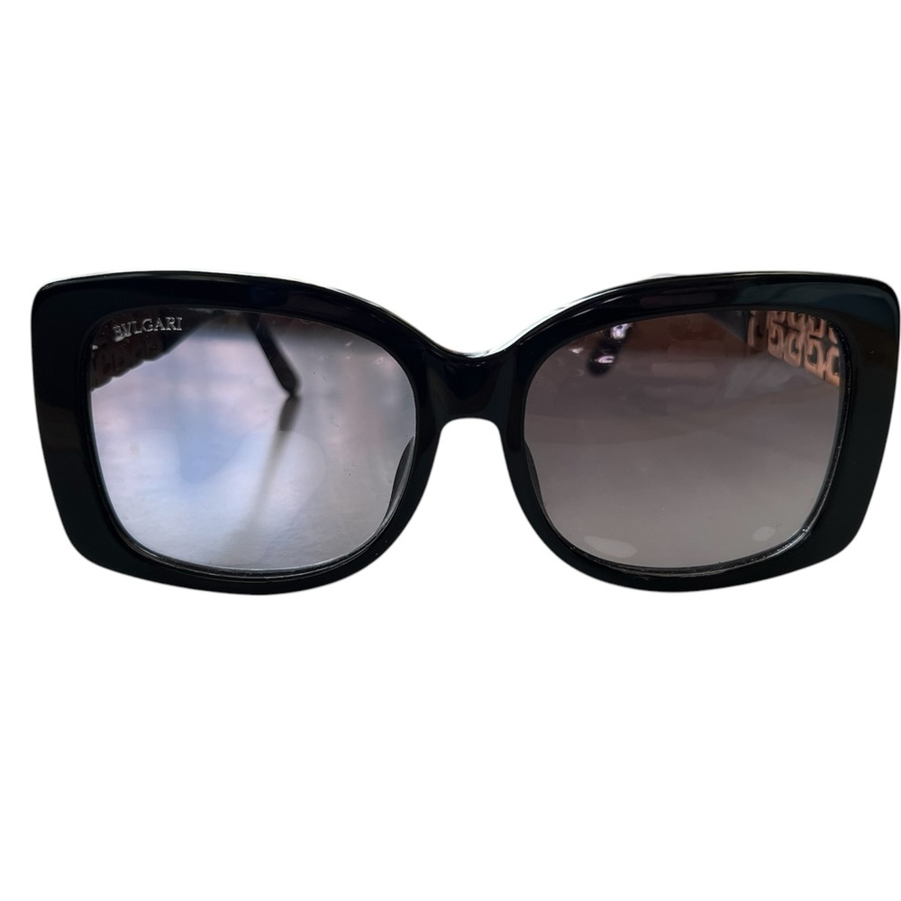 Bulgari Black Sunglasses with Oversized Frame and swarovski crystals